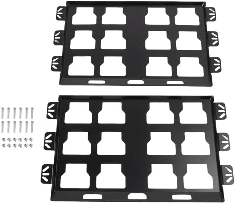 Haofy Piastra di Montaggio 100 Libbre in Acciaio Inossidabile, Supporta Organizzatore di Cassette per Utensili, Letto di Camion, Parete, Pavimento, 2 Piastre Full Size con Meccanismo