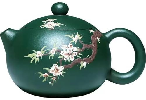 Théières Service À Thé Kung Fu, 12x7.5cm, Trou De Boule, Théière En Argile Violette, Minerai Original, Boue Verte, Fleur Pêche, Xi Shi Théière Service A Thé