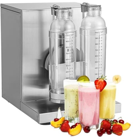 Máquina agitadora eléctrica - Doble taza de acero inoxidable para té de burbujas, capacidad de 700 ml
