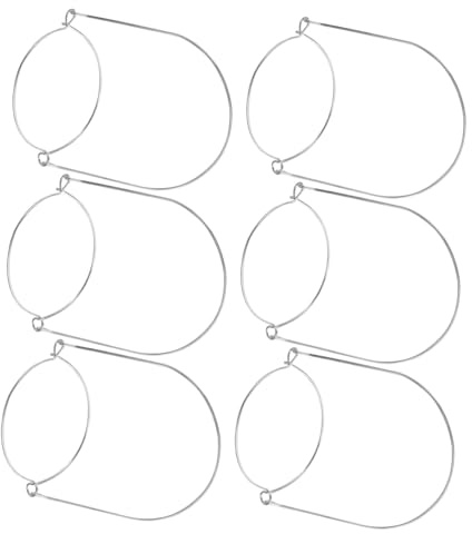 DEARMAMY 6Pcs Stainless Steel Mason Jar Hangers Wire Handles for Wide Mouth Glass Jars Easy Install Smooth Metal Hooks for Hanging Lanterns and Storage