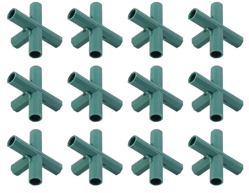 YARNOW 12pezzi Connettore per Tubi Vie in Plastica per Strutture di Piante e Recinzioni Raccordo per Tralicci Fai da Te Diametro di Giunto Gomito per Supporti Verdi e Robusti