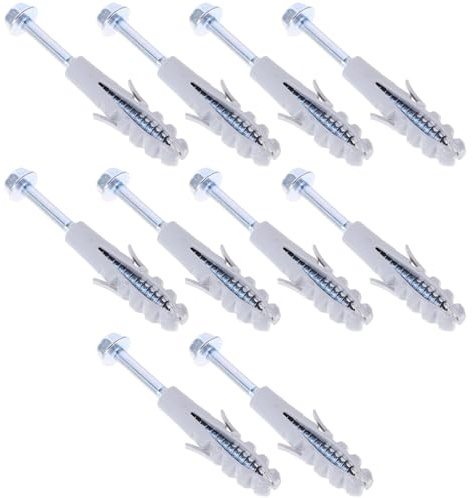 HOLIDYOYO Set 10 Pezzi Tasselli ad Espansione per Montaggio TV e Cappa Aspirante Bulloni da Muro per Mattoni Viti per Supporto TV su Cartongesso Accessori per Fissaggio Staffa Parete