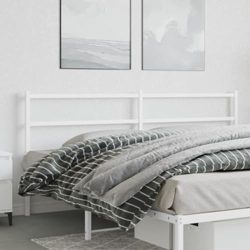 Owoxanthellate Owox Metall Kopfteil Weiß 180 cm, Stahl, gepolstertes Wandkissen, Schlafzimmer Upgrade