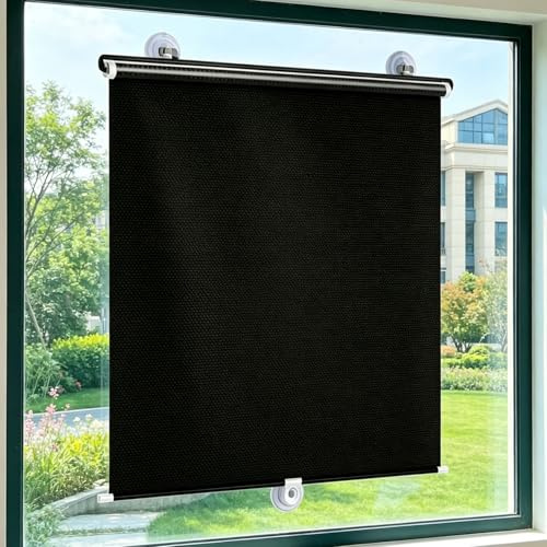 68X125cm Sin Taladrar Persiana Enrollable con Ventosa Estor Enrollable TranslúcidoTérmico Aislante Protección UV Protección Visual para Cocina Baño Oficina/Coche Ventanas Y Puertas De Cristal