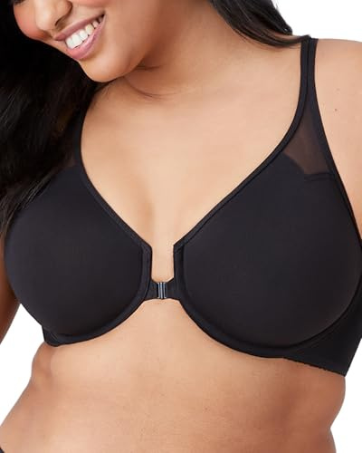 Wacoal womens Body By Wacoal Unlined Front Close Underwire Racerback Bra, Black, 36D