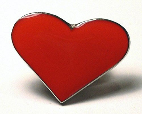 Broche en métal émaillé Motif coeur rouge amour Love