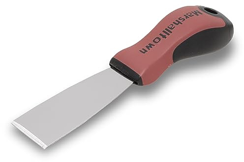 MARSHALLTOWN DuraSoft Handle Putty & Joint Knives, Stiff Putty Knife, Stiff Handle, 38mm Length, High Carbon Steel, PK863D