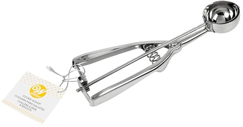 Wilton Stainless Steel Cookie Scoop, 4 Teaspoon Capacity, Squeeze-Handle Dough Scoop for Evenly Sized Cookies and Baking