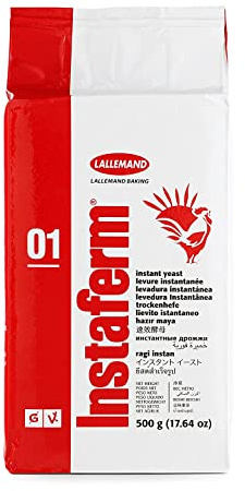 Lallemand Trockenbackhefe instant (500 g), Profiqualität | Vegan, glutenfrei, sojafrei, halal, koscher, vakuumverpackt