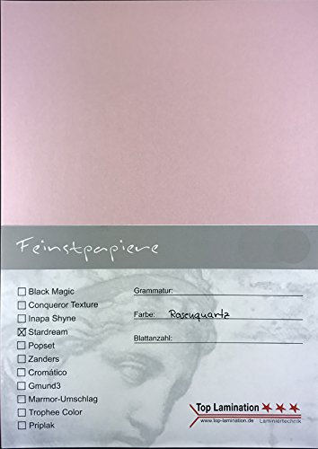 100 Blatt DIN A4 rosenquarz glänzendes bedruckbares Papier 120g/m² metallisch komplett durchgefärbt