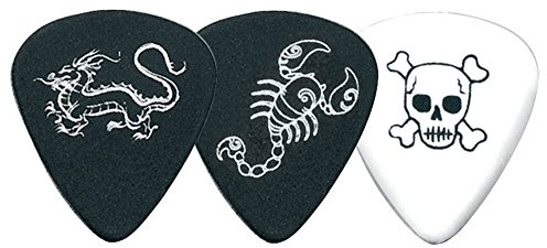 GEWA Plektrum/Pick Monster, 351 Form, Scorpion, schwarz, 0,81 mm, 12 Stück