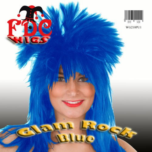 Wigs CC Glam Rock Tina Turner 80S Retro Fancy Dress Blue