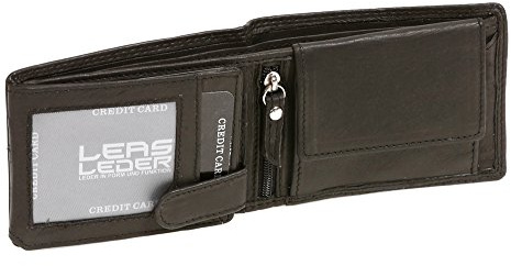 LEAS Scheintasche Echt-Leder, schwarz Mini-Edition