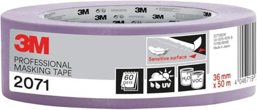 3M Professional Masking Tape 2071, Sensitive Surfaces, Purple, 36 mm x 50 m, 1 Roll/Pack