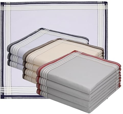 Betz Stofftaschentücher Herren 12 Stück – 100% Baumwolle – Größe 40x40 cm – Klassisches Taschentuch Set – Waschbar & langlebig - Serie Leo 4 Dessin 02