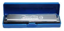 Hohner Mundharmonika Ocean Star, Metall, blau, Bes, Mundharmonika