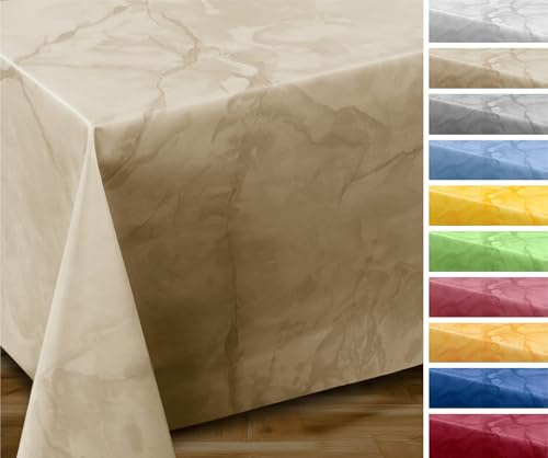 BEAUTEX Wachstuchtischdecke Marmor rund 140 abwaschbar, wetterfest | wasserundurchlässig, pflegeleicht, strapazierfähig, zuschneidbar, edle Optik, ideal für Esszimmer, Garten und Balkon