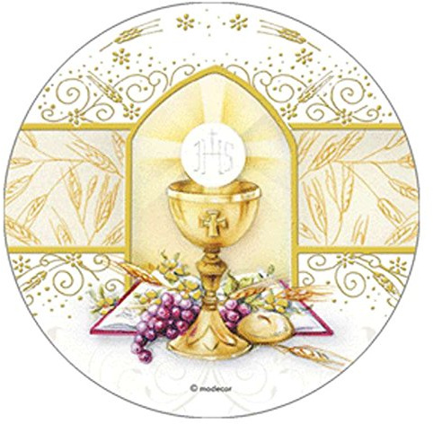 CIALDA OSTIA PRIMA COMUNIONE 27180 DISCO DECORAZIONE TORTA GRAFICHE ASSORTITE (B)