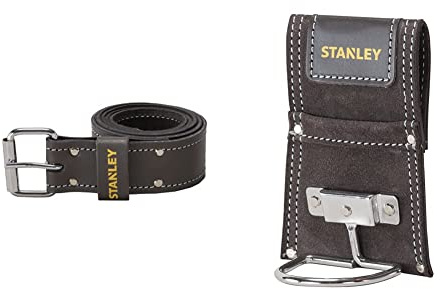STANLEY Hammer Holder, Black with Leather Belt, Dark Brown