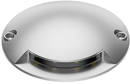 ledscom.de Lámpara de suelo LED, baliza de señalización BUNDA para exteriores, IP67, aluminio, redonda, 70mm Ø, blanco frío