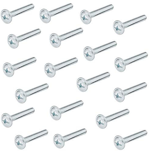 Gedotec Lot de 25 vis filetées M4 pour poignées de tiroir et boutons - H10644 - Filetage M4 x 20 mm - Vis de meubles pour cuisine et portes d'armoire - Acier galvanisé