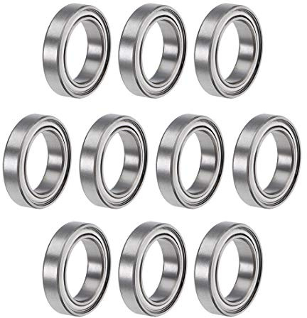 sourcing map 10 Stücke Doppelt Geschirmt Kugellager 12mm x 18mm x 4 mm | Kugellager Set Rillenkugellager 6701ZZ Z2, Chromstahl, Kugellager groß Skateboard Bearings Skateboard Kugellager