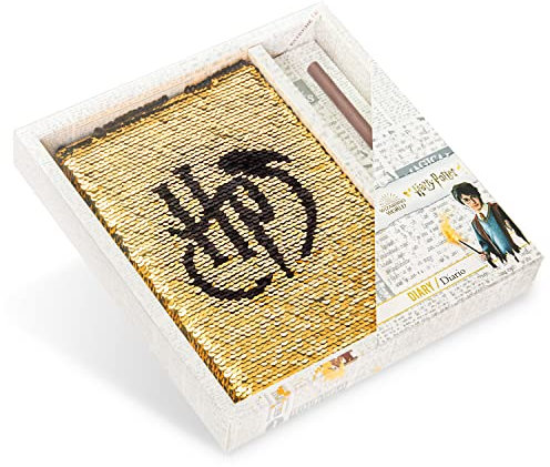 Harry Potter Notizbuch und Stiftset, A5 Notizbuch Mit Stift, Prämie Schreibwaren, Flip Pailletten Notizbuch + Kugelschreiber, Schulanfang Jungen Geschenke & Merch