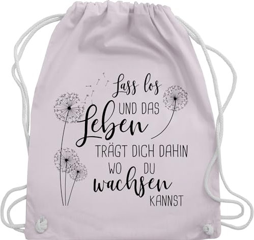 Shirtracer Turnbeutel Rucksack - Sprüche Statement - Lass los Pusteblumen - Schwarz - Unisize - Pastell Rosa - mit aufschrift pusteblume beutel statements stoffrucksack sprüchen￼ stoffbeutel spruch