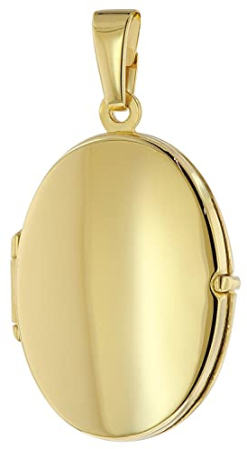 trendor Medaillon Anhänger 333 / 8K Gold 51090 | zauberhafter Halsschmuck für Damen, einzigartiger Goldschmuck für Frauen, liebevolle Geschenkidee,
