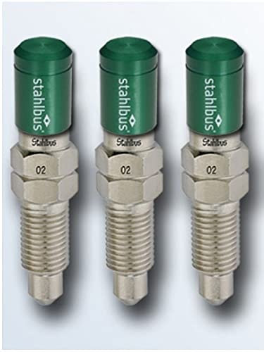 3X stahlbus Schnell-Entlüfterschraube Entlüftungsventil 3/8 Zoll-24UNFx16 + Alukappen Grün