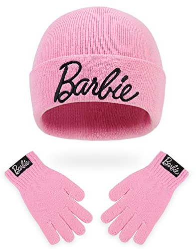 Barbie Cappello Invernale e Guanti Set Invernale Rosa per Bambina di Accessori Originali