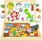 Jojoin 110 PCS Puzzle Magnetico Legno - Lavagna Magnetica Animali Giocattolo per Bambini - Giochi Montessori Educativi Lavagnetta Magnetica - Giochi Puzzle Regalo Bambini 2 3 Anni