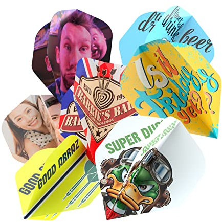 RED DRAGON Personalisierbare, individuelle Dart-Flights, 4 Seiten, 10 Sets pro Packung (30 einzelne Dart-Flights)