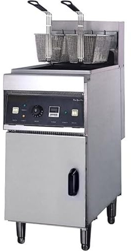 Stalwart DA-DF28L Twin Basket Professional Free Standing Electric Fryer Single Tank 18kW 28 litres