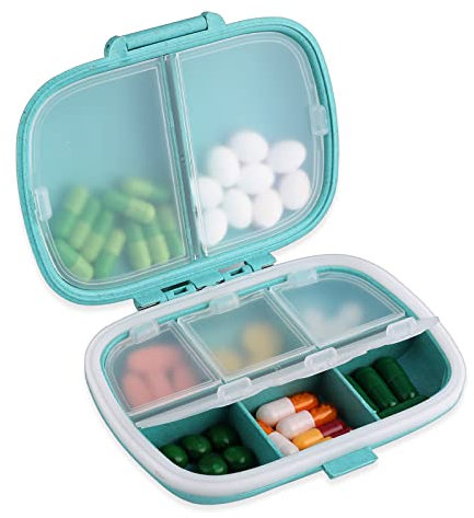 Sibba Pillole Organizer 1 Scatola Viaggio Medicinali Contenitore Essenziale Vitamine Dispenser Farmaci Quotidiani Piccole Dimensioni Controllo Degli Integratori 7 Giorni 2 Volte Bottiglia AmPm Storage