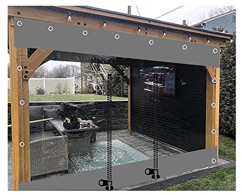 WZYJLyds Gazebo Transparent Tarpaulin Side Panels, with Zip, Outdoor PVC Vinyl Waterproof Clear Tarp Curtains, Splicing Tarpaulin for Pergola Patio Porch Carport Canopies(500x220cm(16.4 * 7.2ft))