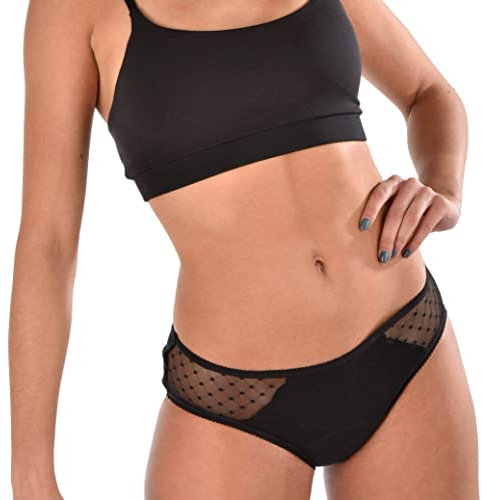 oh moon Perioden-Unterwäsche Slip June schwarz | Saugstarke Menstruationswäsche mit Spitze | 12h auslaufsicherer Schutz | für Frauen & Mädchen (as3, Alpha, l, Regular, Regular)