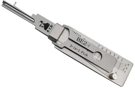 Professionelles Schlosserwerkzeug für Haustürschloss, ziviles LiShi 2-in-1-Dietrich- und Decoder-Werkzeug, Lockpicking und Schlüsselleser (BE2-7)