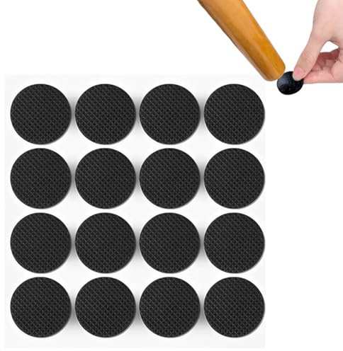 BIRLOZA 64 Pièces Patins en Feutre Protège Pieds de Chaise Tampons pour Chaises Patins Auto Adhésifs pour Meubles Patins pour Chaises Rond (20mm) (Noir)