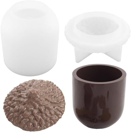 Silikonform Eichel, Silikonform Dose Mit Deckel Silikonform Für Behälter Basteln, Tannenzapfen Zum Basteln Aufbewahrungsbox Silikonform -Organizer Epoxidharz Gießform