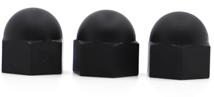 LIUCH DIN1587 M3 M4 M5 M6 M8 M10 M12 Weiß Schwarz Nylon Hutmuttern Kunststoff Dekorative Abdeckung Halbkreis Hutmutter(Black,M5 20pcs)