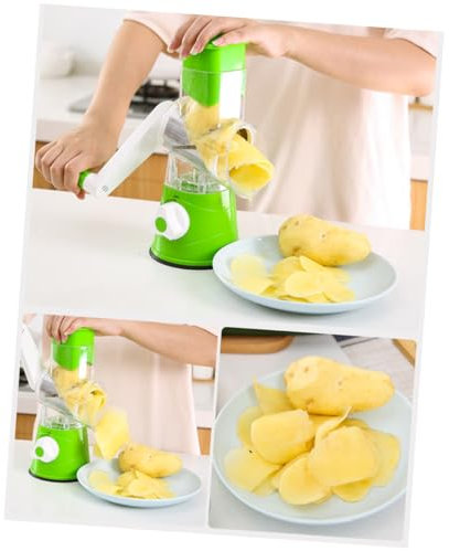 Cabilock Cortador De Verduras Multifuncional Con Herramienta De Para Cortar Rallar y Triturar Patatas Zanahorias y Base Con Ventosa Para Estabilidad