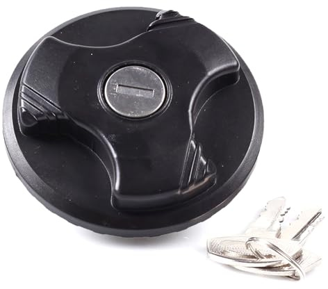 Buaak 1740017 46746613 2994797 Car Fuel Tank Cap Compatible with Fiat, 500/500C, Petrol Cap, Fuel Filler Cap, Lockable Fuel Cap, Crankcase Fuel Tank Cap, 1999-2006, 2006 Onwards (Black)