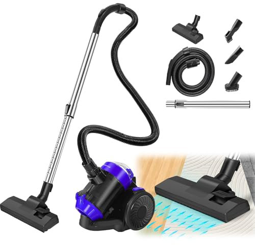 YouseaHome Cylinder Vacuum Cleaner with 2 In 1 Brush, 1200W Corded Vacuum, Pet Hair Bagless Vacuum with HEPA Filter, 1.5L Dust Collection Cup