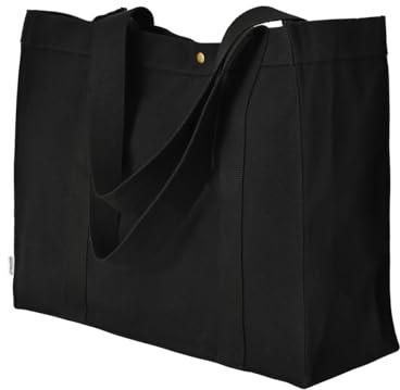 Augbunny Durable Cotton Canvas Extra LARGE Beach Tote Shopping Bag Multi Purpose Casual Fashion Bag