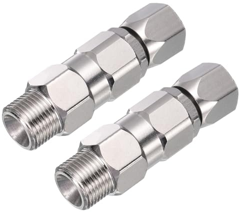 sourcing map 3/8 Sprayer Joint, 360 Degrees Rotate Stainless Steel Swivel Joint for Paint Spray Gun Hose Airless Sprayers,2 PCS