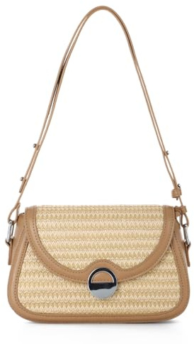 Jywmsc Sac à Bandoulière D'été pour Femme Pochette en Osier Tissé Sac à Main en Paille Sac à Main pour Les Vacances