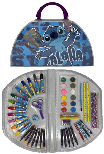 Disney Stitch Farbkoffer für Kinder 51 Teile Schreibwaren für Kinder Freizeitaktivitäten