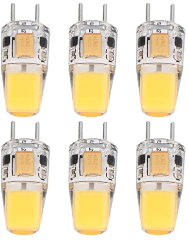 Qcwwy GY6.35 Mazorca Bulb of Energy Savings Energy 5W for Living Room, Roof Lamp Bulb for Candlesticks, Cabinet Lamps, 6 -Pack of 6