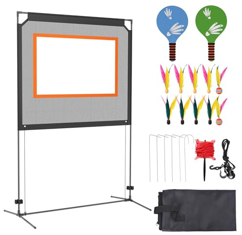 Portable Badminton Set, Badminton Net Set, Similar to Pickleball with 2 Rackets,10 Shuttlecocks & Carry Bag for Parks, Picnics, Beach Indoor Outdoor Fun Sports Gift